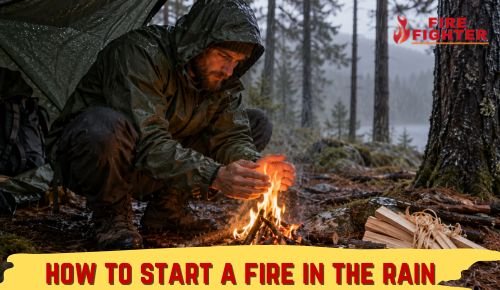 how to start a fire in the rain